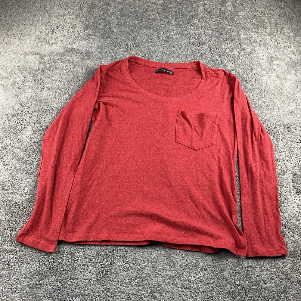 Abercrombie & Fitch Shirt Pullover Women Small Red Long Sleeve